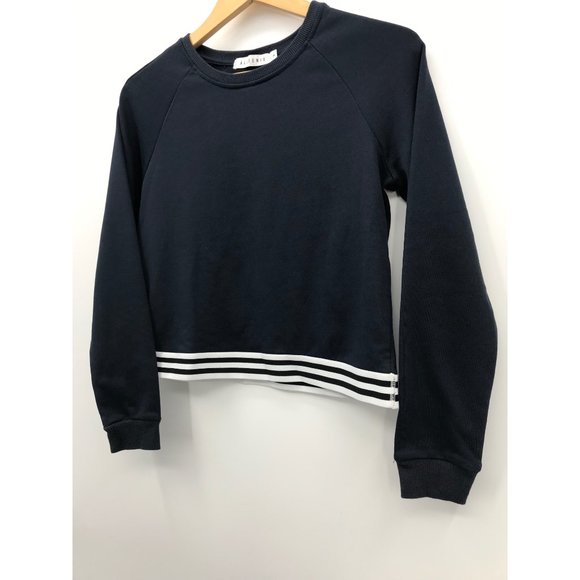 Allfenix Sweatshirt Crop TracK Top Small Navy Blue - Picture 2 of 7